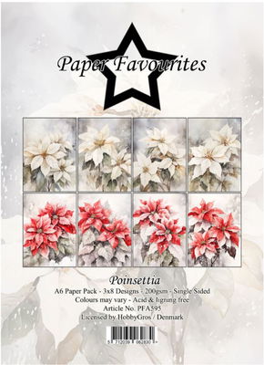 Paper Favourites - A6  Paper Pack - Poinsettia PFA595