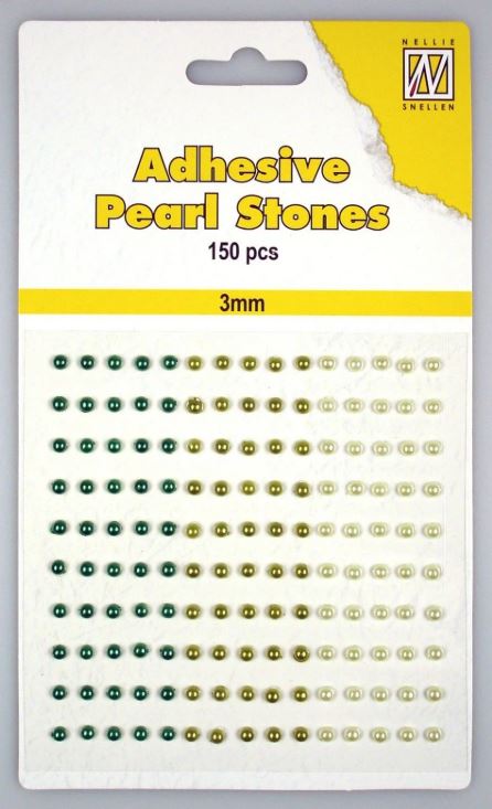 Nellie Choice - Adhesive pearls 3mm, 3-colors - Tones Green APS302