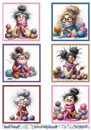 Barto - Decoupage - Stickande damer 069524