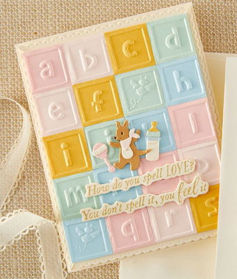 Spellbinders - Embossing folder - Classic Pooh  Baby blocks  E3D-164