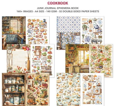 Ciao Bella - Junk Journal A4 Ephemera Book - Cookbook 32pcs