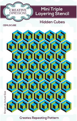 Creative Expressions - Hidden Cubes Mini Stencils cemlscube 10x7,5 cm