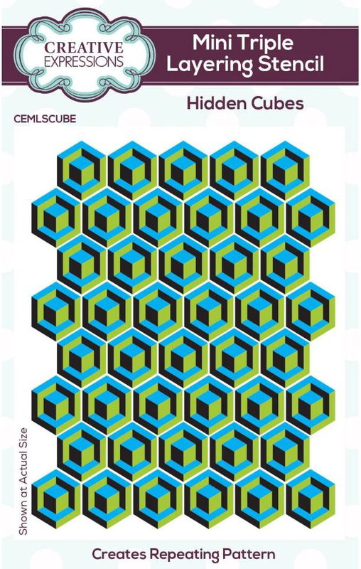Creative Expressions - Hidden Cubes Mini Stencils cemlscube 10x7,5 cm Creative Expressions - Hidden Cubes Mini Stencils cemlscube 10x7,5 cm