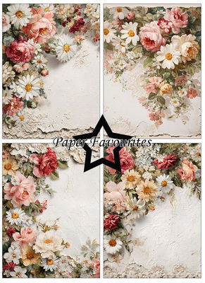 Paper Favourites - A6  Paper Pack - Vintage flowers  PFA608