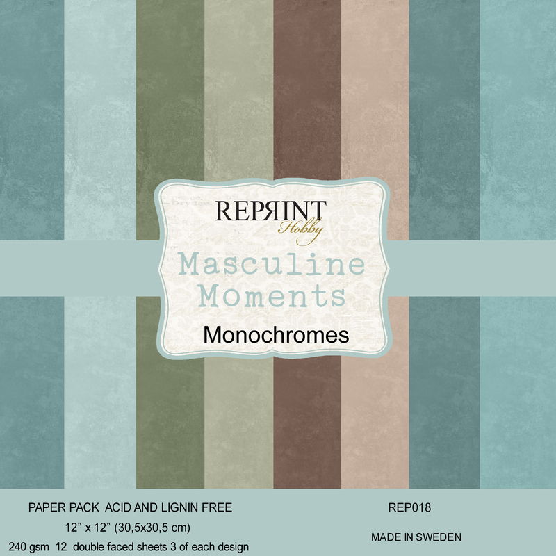 Reprint - Paperpack 12x12 - Masculine Moments monochromes