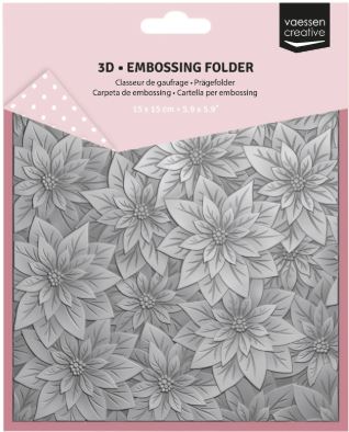 Vaessen Creative - 3D Embossing Folder - Christmas Rose 5.9x5.9