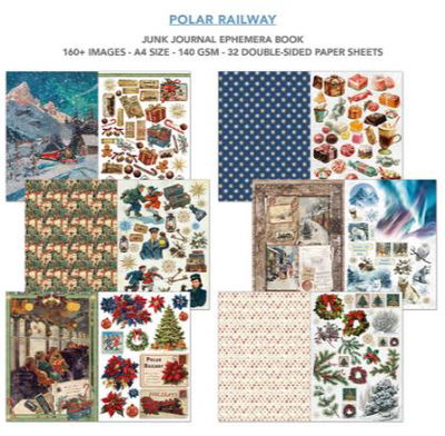 Ciao Bella - Junk Journal A4 Ephemera Book - Polar Railway  32pcs  CBB018