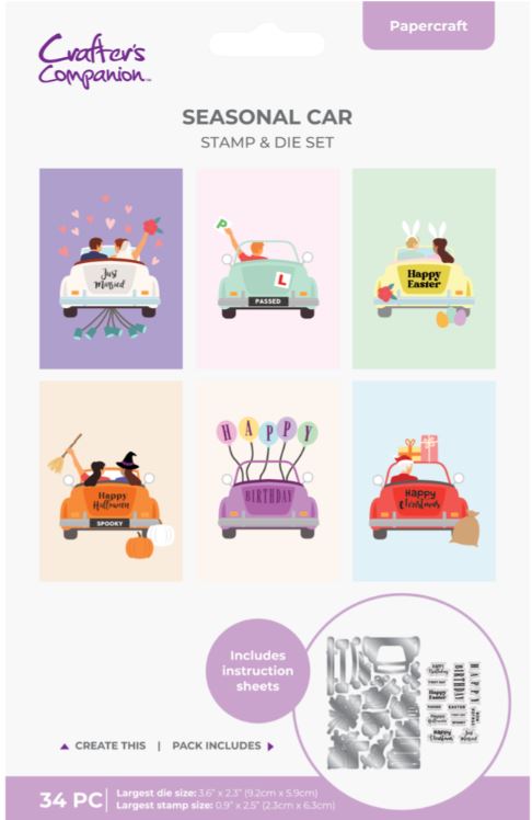 Crafters companion - stamp and metal dies - Seasonal Car SECA