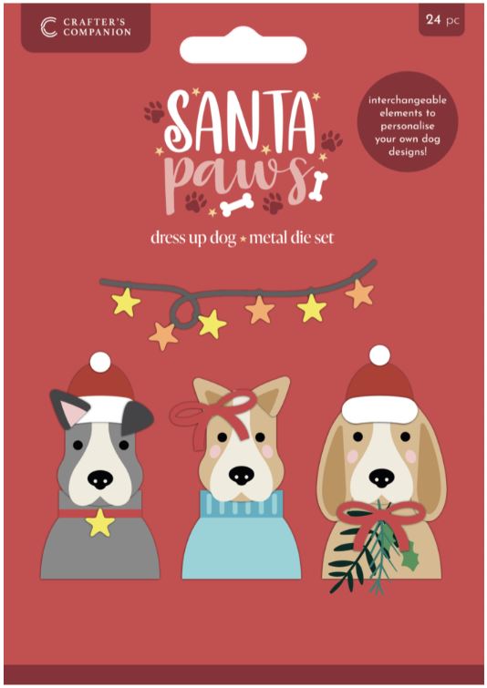 Crafters companion - metal dies - Santa Paws Dress up Dog DUD