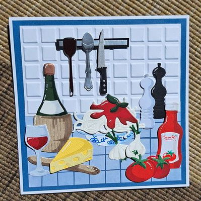 By Lene - Cutting & Embossing Die - Wine and Cheese  BLD1761