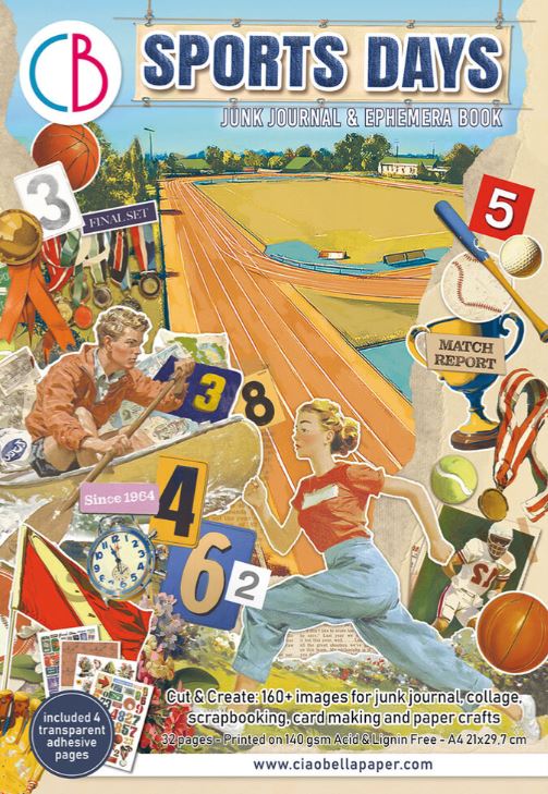 Ciao Bella - Junk Journal A4 Ephemera Book - Sports days 32pcs  CBB024