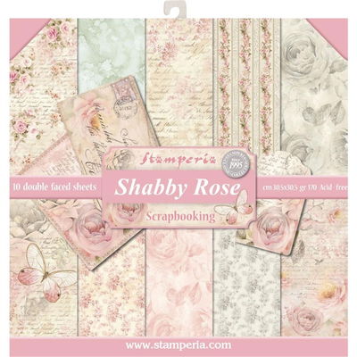 Stamperia Paper Pad 12X12 - Shabby Rose