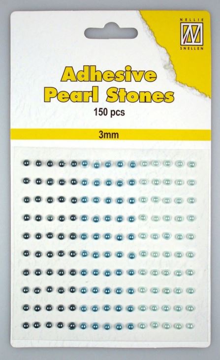 Nellie Choice - Adhesive pearls 3mm, 3-colors - Tones Blue APS303