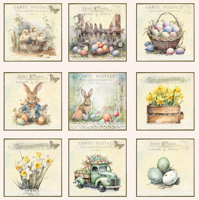 Reprint - Dubbelsidigt 12x12 - Easter Tags 0624