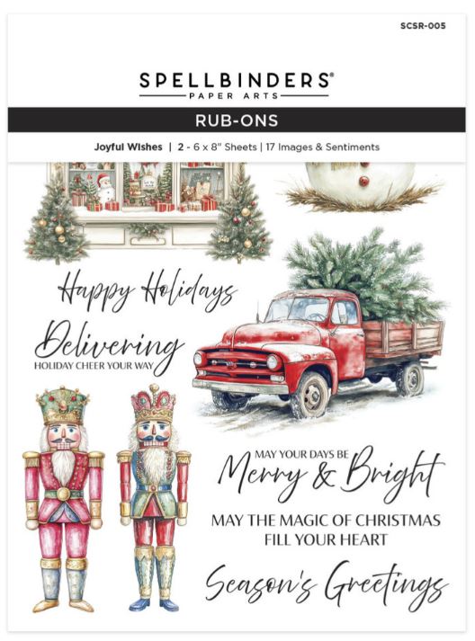 Spellbinders - Rub-On Sheets - Simply Made Joyful Wishes SCSR-005