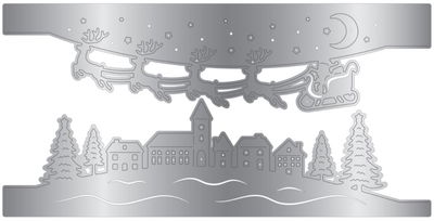 Crafters companion - metal dies - Christmas Top & Bottom Edge Christmas Eve XEV
