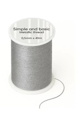 Simple and Basic - Metallic Thread - Silver SBA654