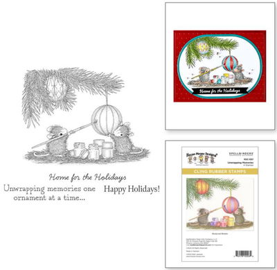 Spellbinders - Cling Rubber Stamp -Tree-Mendous Christmas Unwrapping Memories RSC-057