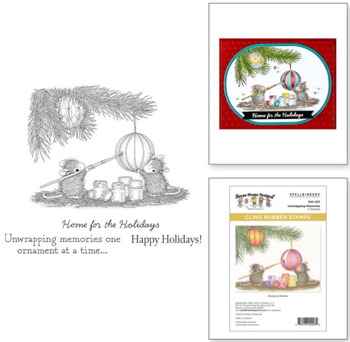 Spellbinders - Cling Rubber Stamp -Tree-Mendous Christmas Unwrapping Memories RSC-057