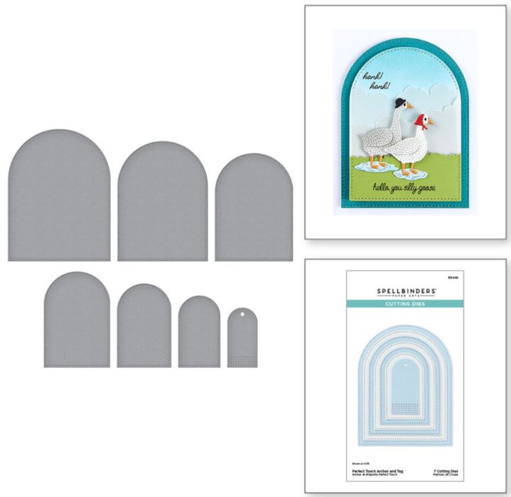 Spellbinders - Etched Dies - Perfect Touch Arches and Tag S5-649