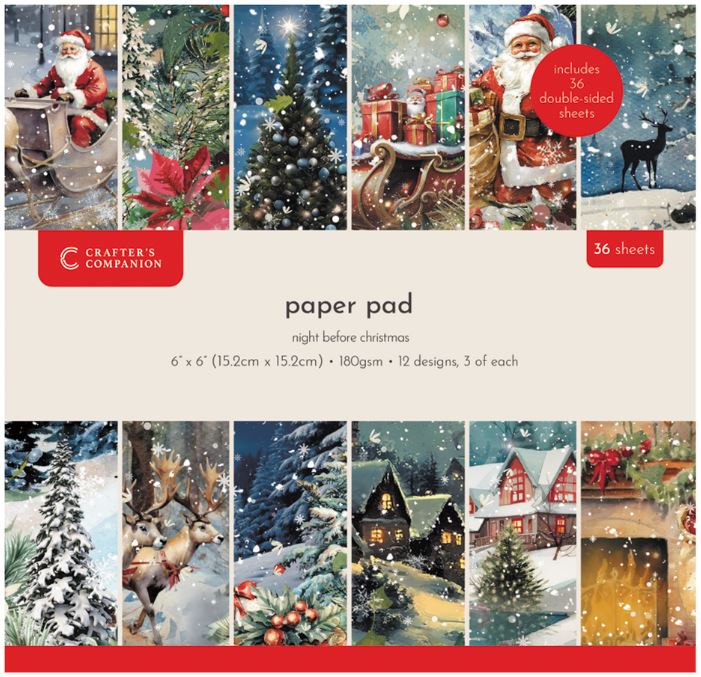 Crafters companion -  6x6 Inch Paper Pad - The Night Before Christmas PAD6