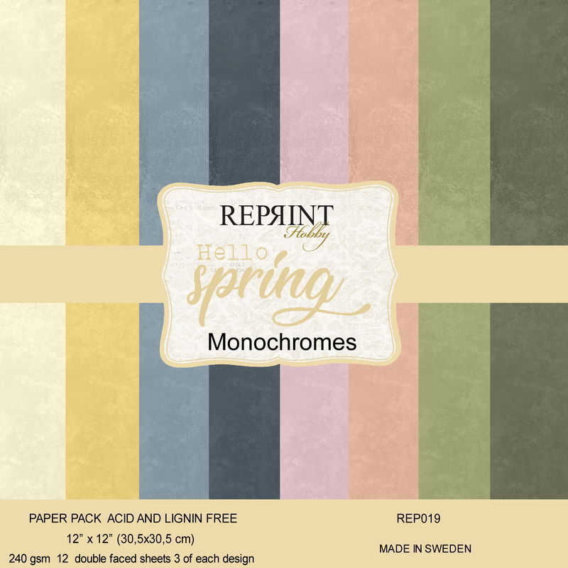 Reprint - Paperpack 12x12 - Hello Spring monochromes