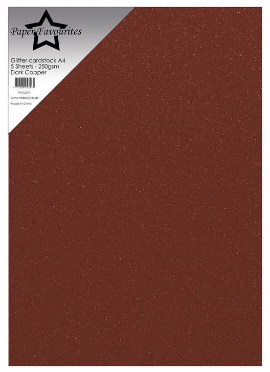 Paper Favourites - Glitter Cardstock - Dark Copper PFSS207  5 sh