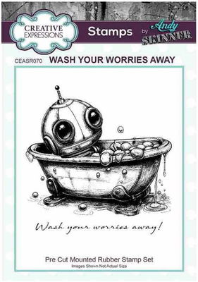 Creative Expressions - Andy Skinner Rubber Stamp - Wash Your Worries Away CEASR070