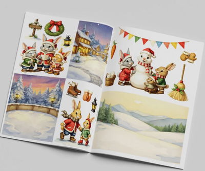 Creatief Art - Creative CutOuts - Snowy Bunnies Book