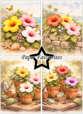 Paper Favourites - A6  Paper Pack - Hibiscus  PFA613
