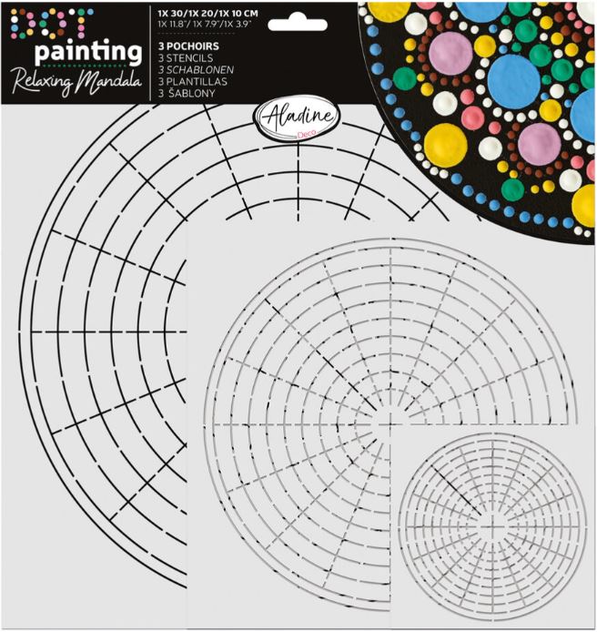 Aladine - Dot Painting Stencils Template (3pcs) 81275
