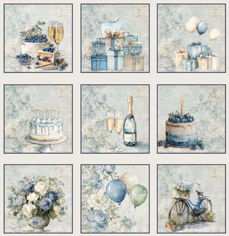 Reprint - Dubbelsidigt 12x12 - Hip hip hooray Tags