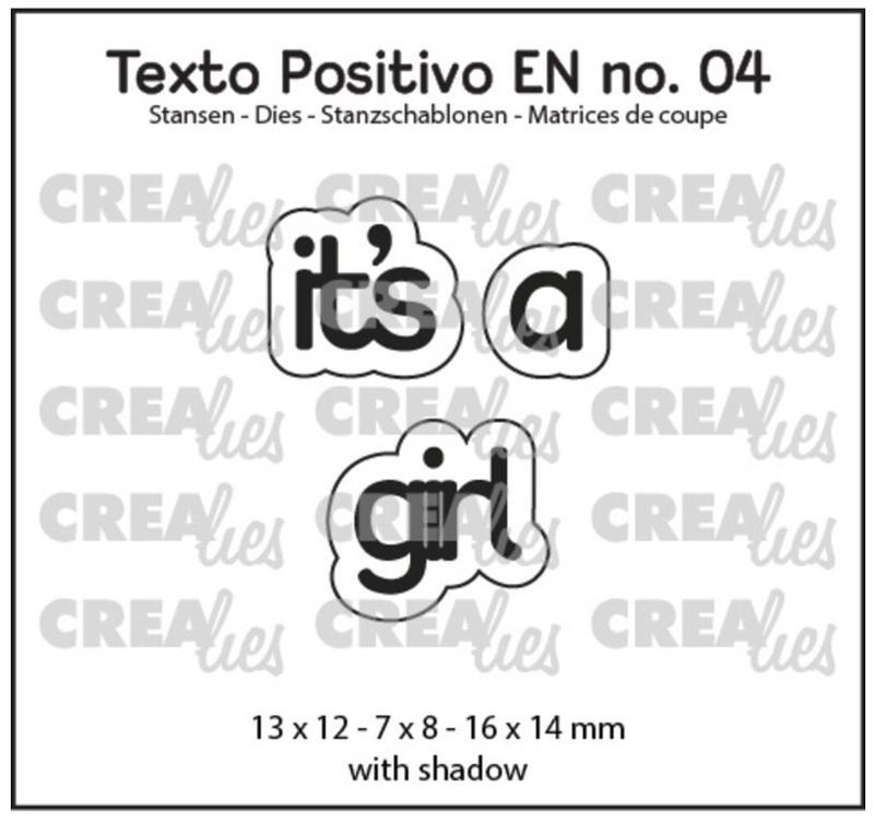 Crealies - dies - Texto Positivo  It's a Girl  POSEN04