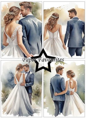 Paper Favourites - A6  Paper Pack - Bride & Groom  PFA582