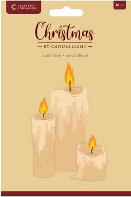 Crafters companion - metal dies - Christmas by Candlelight Candle Trio CATR