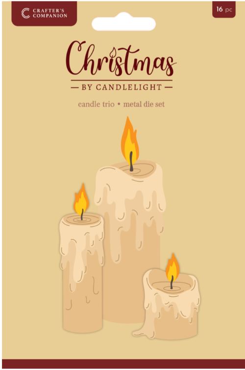 Crafters companion - metal dies - Christmas by Candlelight Candle Trio CATR