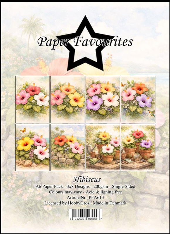 Paper Favourites - A6  Paper Pack - Hibiscus  PFA613