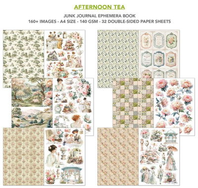 Ciao Bella - Junk Journal A4 Ephemera Book - Afternoon Tea 32pcs  CBB020