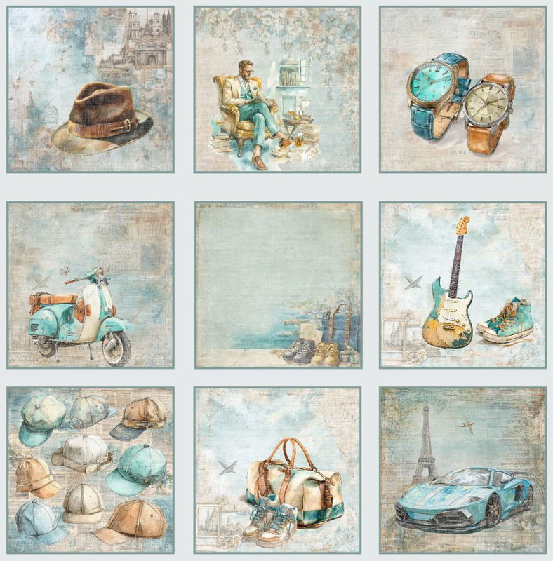 Reprint - Dubbelsidigt 12x12 - Masculine Moments Tags