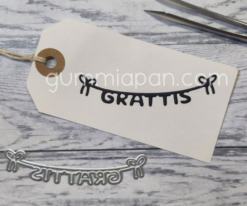 Gummiapan - Dies - Grattis på tråd D250940