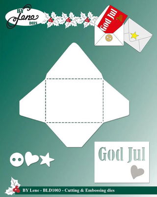 By Lene - Cutting & Embossing Die - Envelope with text  BLD1003