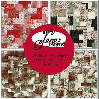 By Lene - Paper pad 15x15 - Christmas Patchwork  BLP070