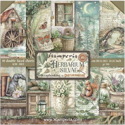 Stamperia - Paper Pad 8x8 - Herbarium Silvae