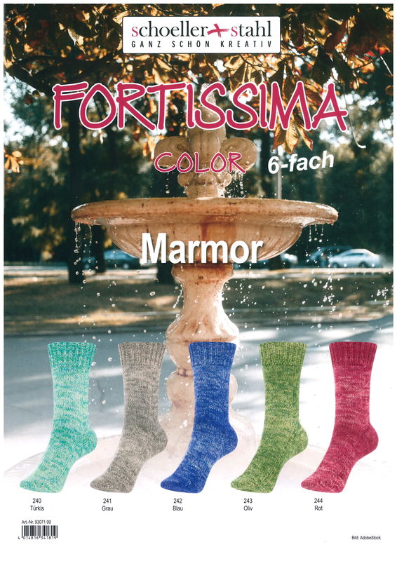 Fortissima Color "Marmor"  6-fach,  5 färger á 1,5 kg.