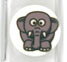 Knapp med elefant-114, 15 mm, 25 st/fp.