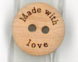 Knapp "Made with love" , 15 mm.  25 st/ fp. (136)