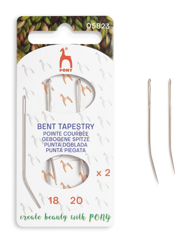 Böjda Tapisserinålar, Stl: 18 & 20,  5 kartor/fp. (05823)