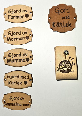 Skinnetikett "Gjord av mormor"   10 st/fp.