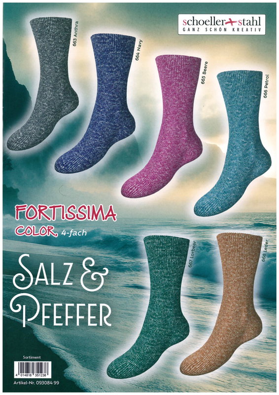 Fortissima Color "Salz & Pfeffer"  4-fach,  6 färger á 1,0 kg.