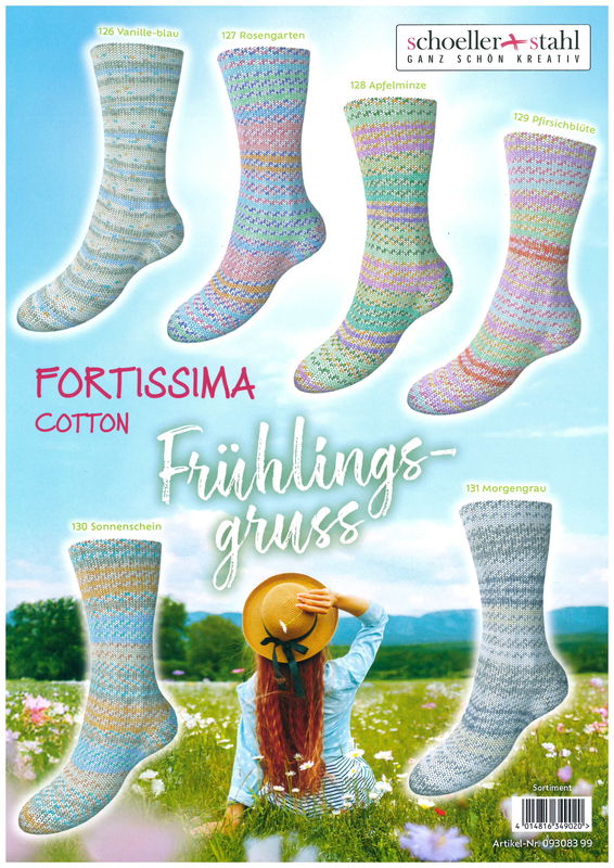 Fortissima Cotton "Frühlingsgruss" 4-fach,  6 färger a1,0 kg.